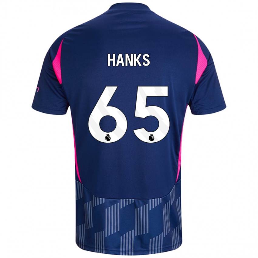 Niño Camiseta Justin Hanks #65 Azul Real Rosa 2ª Equipación 2024/25 La Camisa Chile