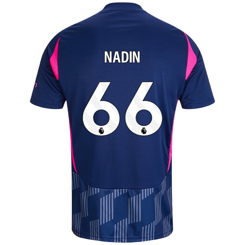 Niño Camiseta Jack Nadin #66 Azul Real Rosa 2ª Equipación 2024/25 La Camisa Chile