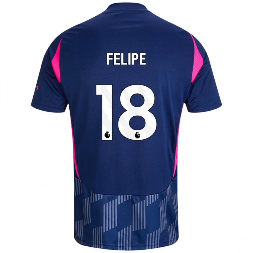 Niño Camiseta Felipe #18 Azul Real Rosa 2ª Equipación 2024/25 La Camisa Chile