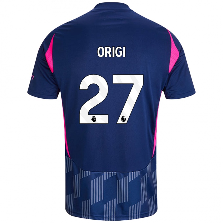 Niño Camiseta Divock Origi #27 Azul Real Rosa 2ª Equipación 2024/25 La Camisa Chile