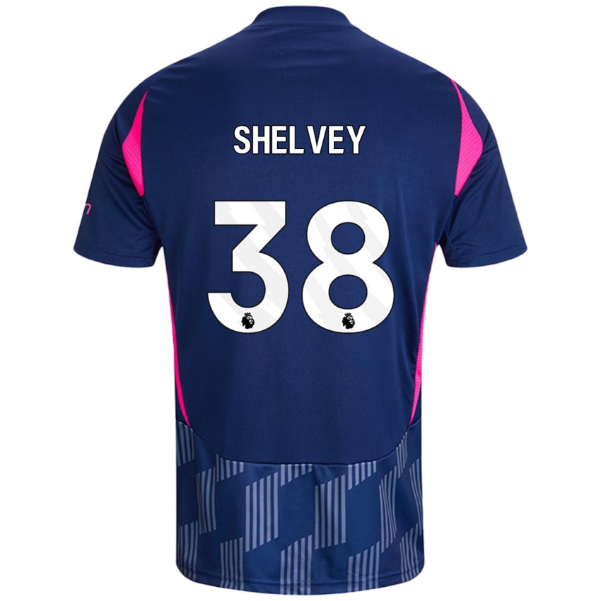 Niño Camiseta George Shelvey #38 Azul Real Rosa 2ª Equipación 2024/25 La Camisa Chile