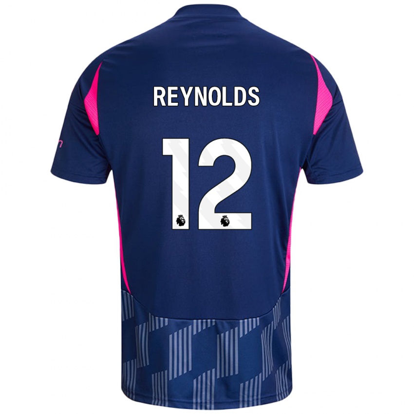 Niño Camiseta Niamh Reynolds #12 Azul Real Rosa 2ª Equipación 2024/25 La Camisa Chile