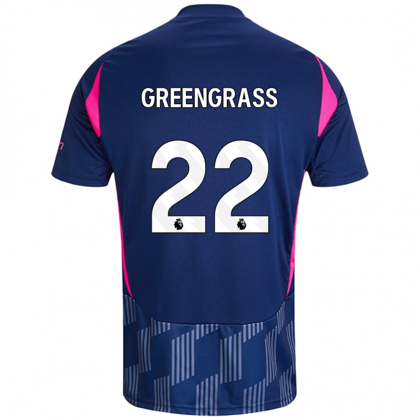 Niño Camiseta Charlotte Greengrass #22 Azul Real Rosa 2ª Equipación 2024/25 La Camisa Chile