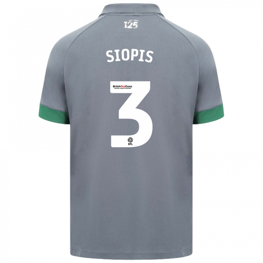 Niño Camiseta Manolis Siopis #3 Gris Oscuro 2ª Equipación 2024/25 La Camisa Chile