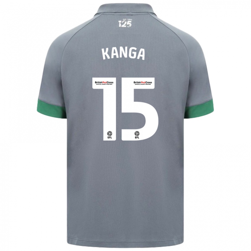 Niño Camiseta Wilfried Kanga #15 Gris Oscuro 2ª Equipación 2024/25 La Camisa Chile