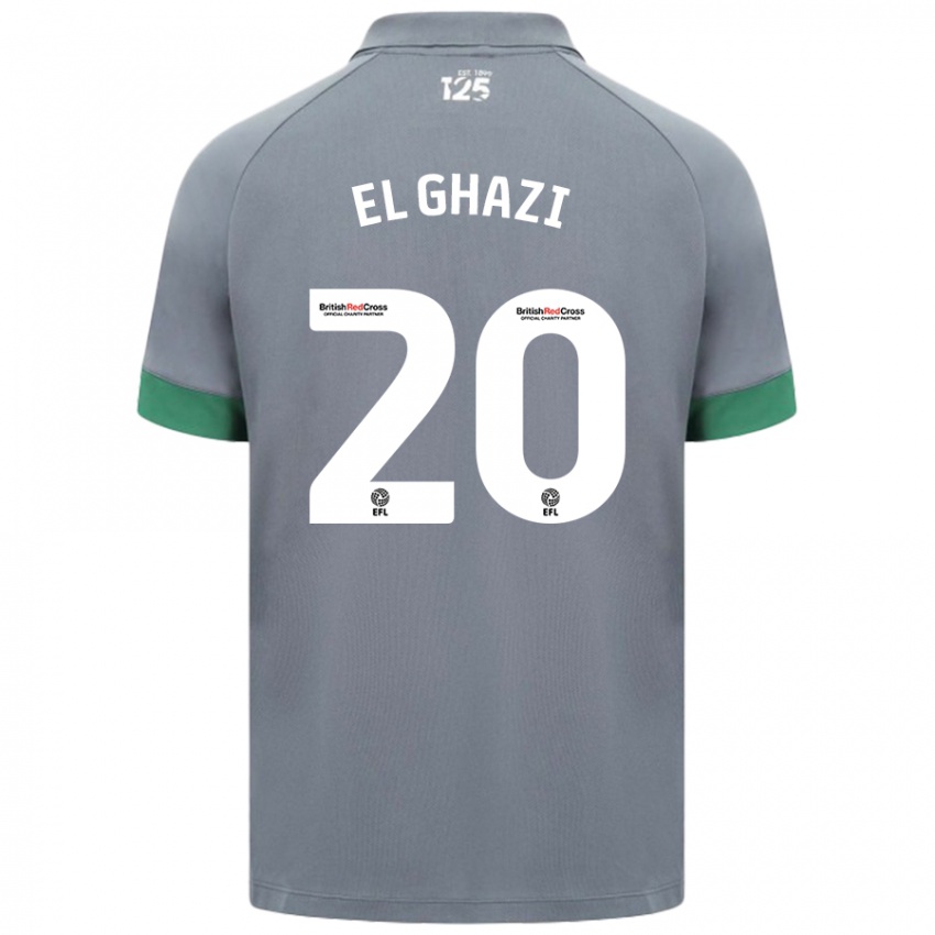 Niño Camiseta Anwar El Ghazi #20 Gris Oscuro 2ª Equipación 2024/25 La Camisa Chile