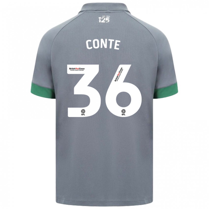 Niño Camiseta Raheem Conte #36 Gris Oscuro 2ª Equipación 2024/25 La Camisa Chile