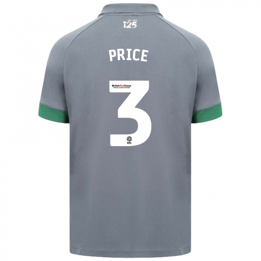 Niño Camiseta Ffion Price #3 Gris Oscuro 2ª Equipación 2024/25 La Camisa Chile