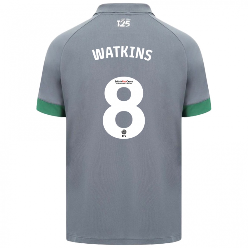 Niño Camiseta Seren Watkins #8 Gris Oscuro 2ª Equipación 2024/25 La Camisa Chile