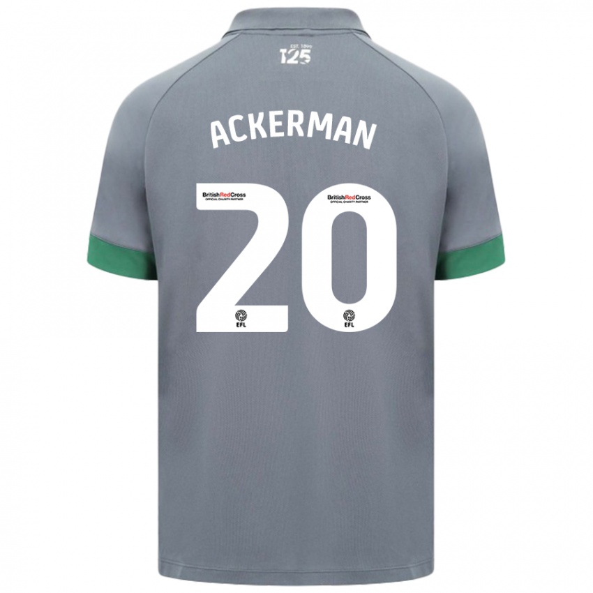 Niño Camiseta Mali Ackerman #20 Gris Oscuro 2ª Equipación 2024/25 La Camisa Chile