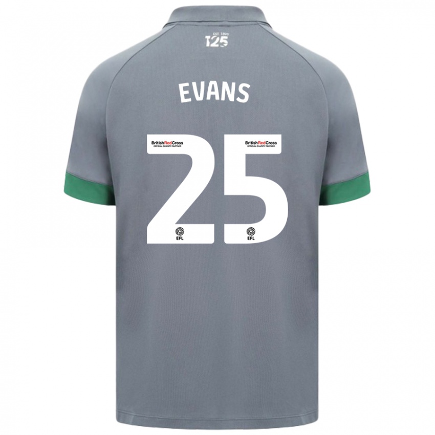 Niño Camiseta Kieron Evans #25 Gris Oscuro 2ª Equipación 2024/25 La Camisa Chile