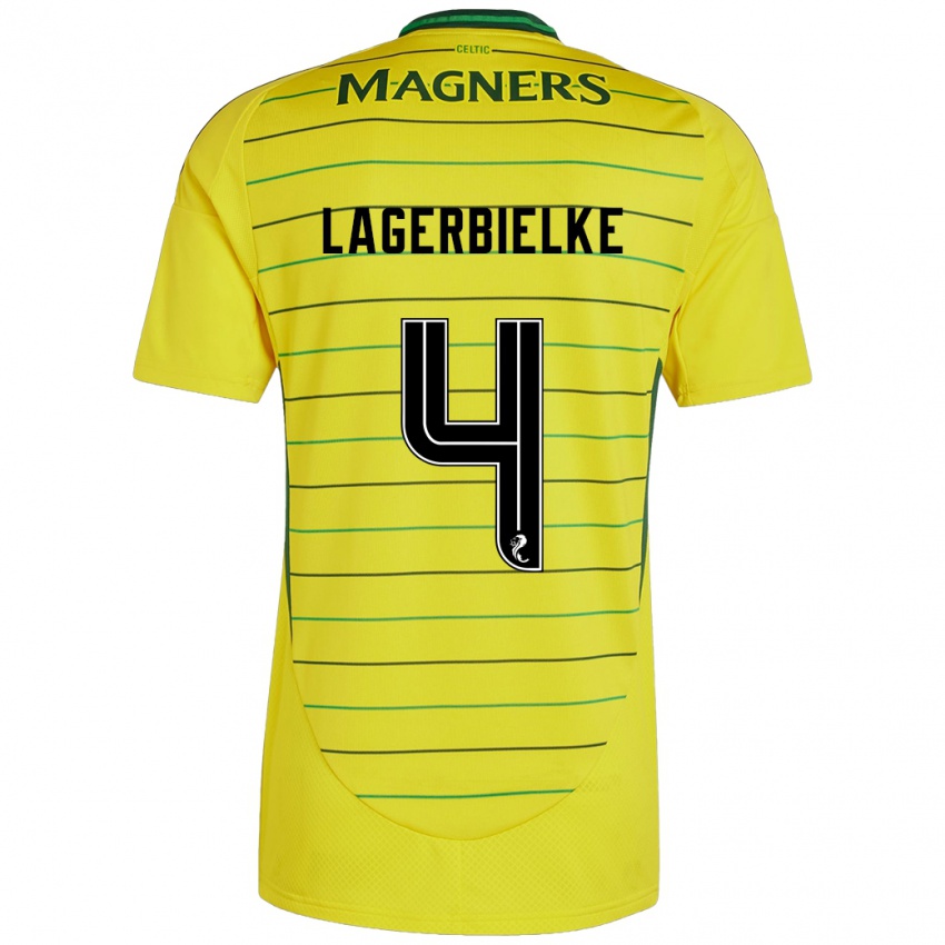 Niño Camiseta Gustaf Lagerbielke #4 Amarillo 2ª Equipación 2024/25 La Camisa Chile