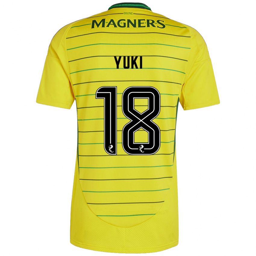 Niño Camiseta Yuki Kobayashi #18 Amarillo 2ª Equipación 2024/25 La Camisa Chile