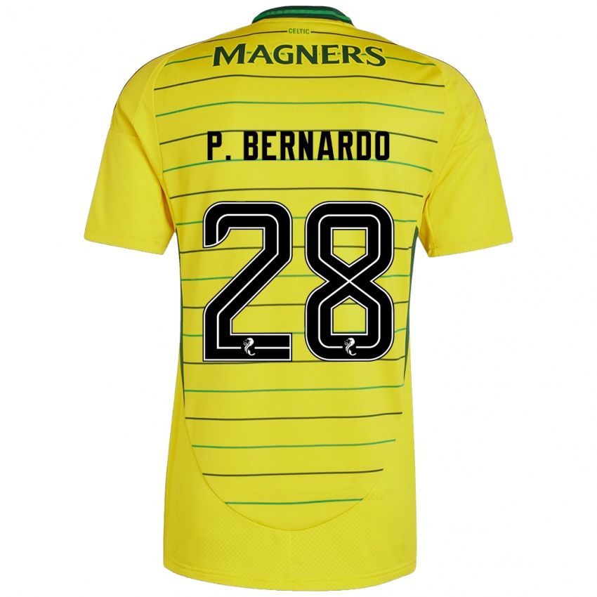 Niño Camiseta Paulo Bernardo #28 Amarillo 2ª Equipación 2024/25 La Camisa Chile