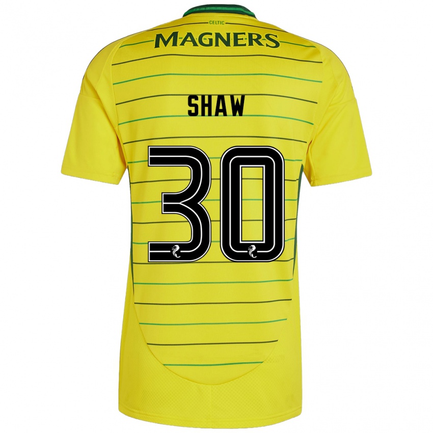 Niño Camiseta Liam Shaw #30 Amarillo 2ª Equipación 2024/25 La Camisa Chile