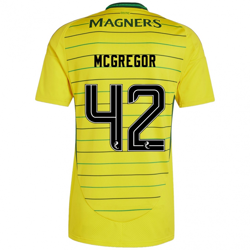 Niño Camiseta Callum Mcgregor #42 Amarillo 2ª Equipación 2024/25 La Camisa Chile