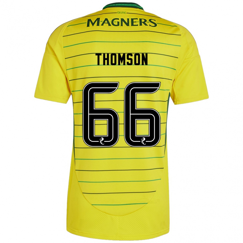 Niño Camiseta Corey Thomson #66 Amarillo 2ª Equipación 2024/25 La Camisa Chile