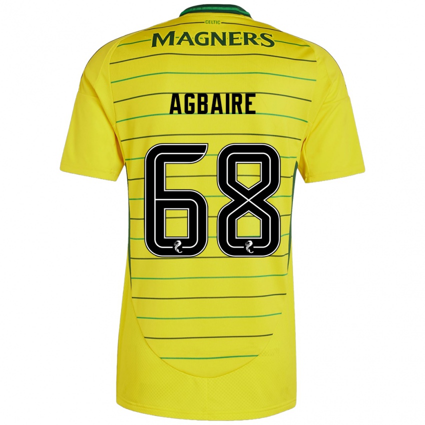 Niño Camiseta Lenny Agbaire #68 Amarillo 2ª Equipación 2024/25 La Camisa Chile