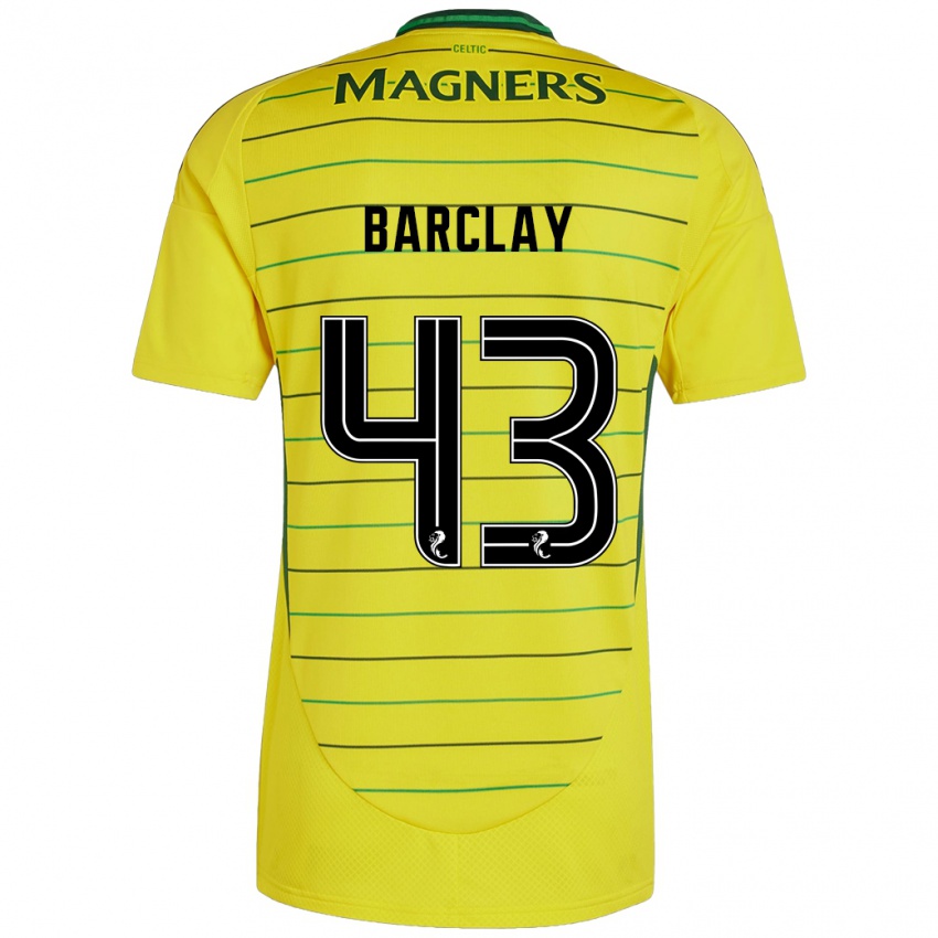 Niño Camiseta Lucy Barclay #43 Amarillo 2ª Equipación 2024/25 La Camisa Chile