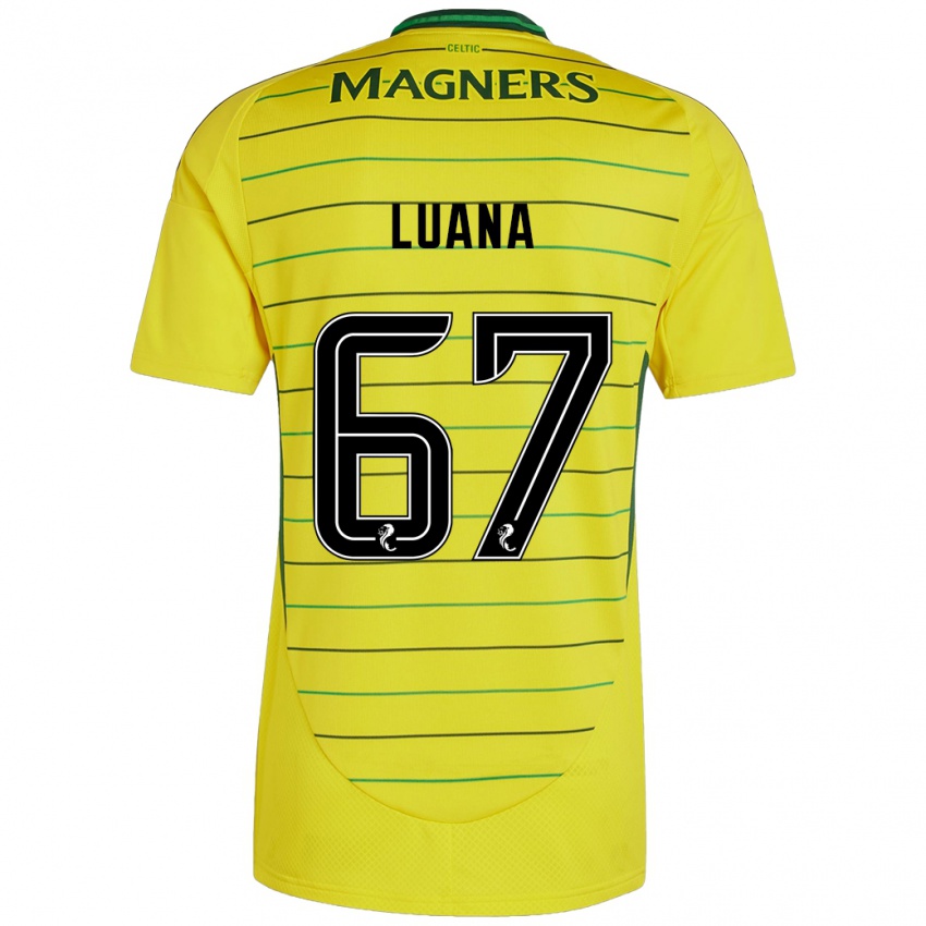 Niño Camiseta Luana Muñoz #67 Amarillo 2ª Equipación 2024/25 La Camisa Chile