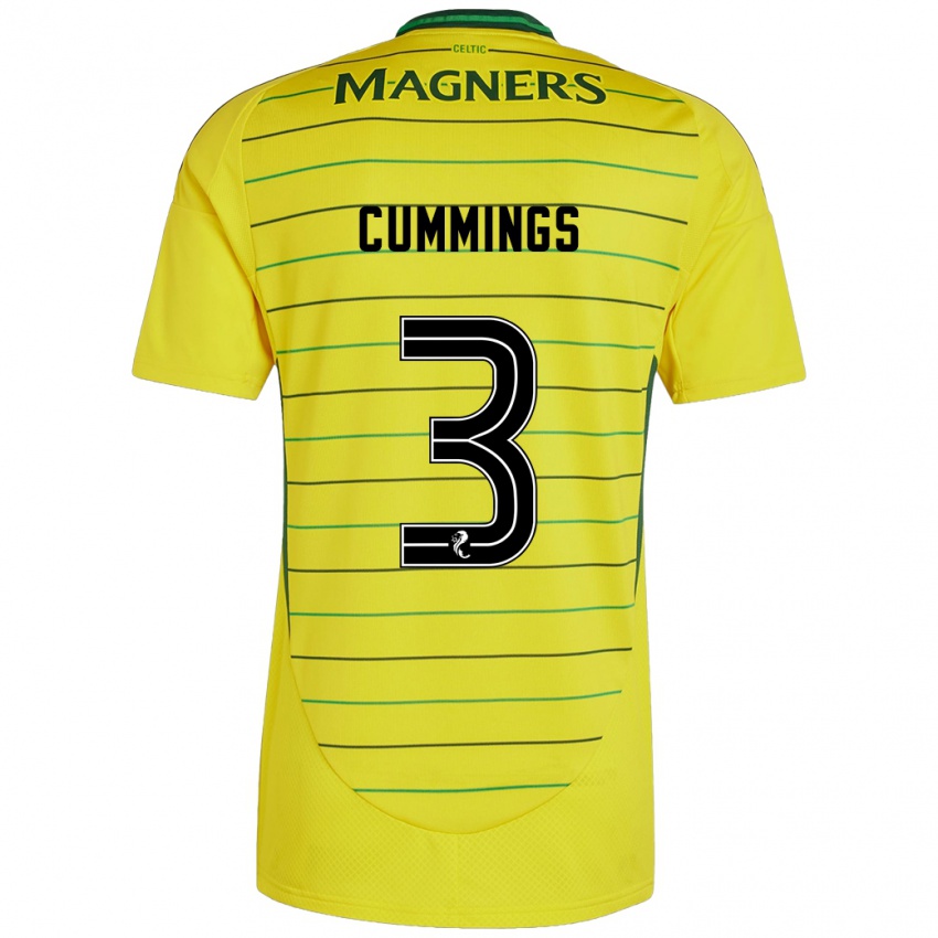 Niño Camiseta Sydney Cummings #3 Amarillo 2ª Equipación 2024/25 La Camisa Chile