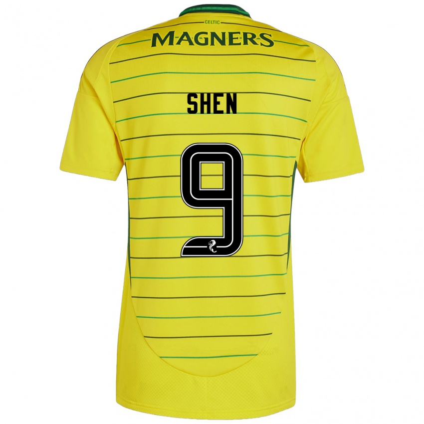 Niño Camiseta Shen Mengyu #9 Amarillo 2ª Equipación 2024/25 La Camisa Chile