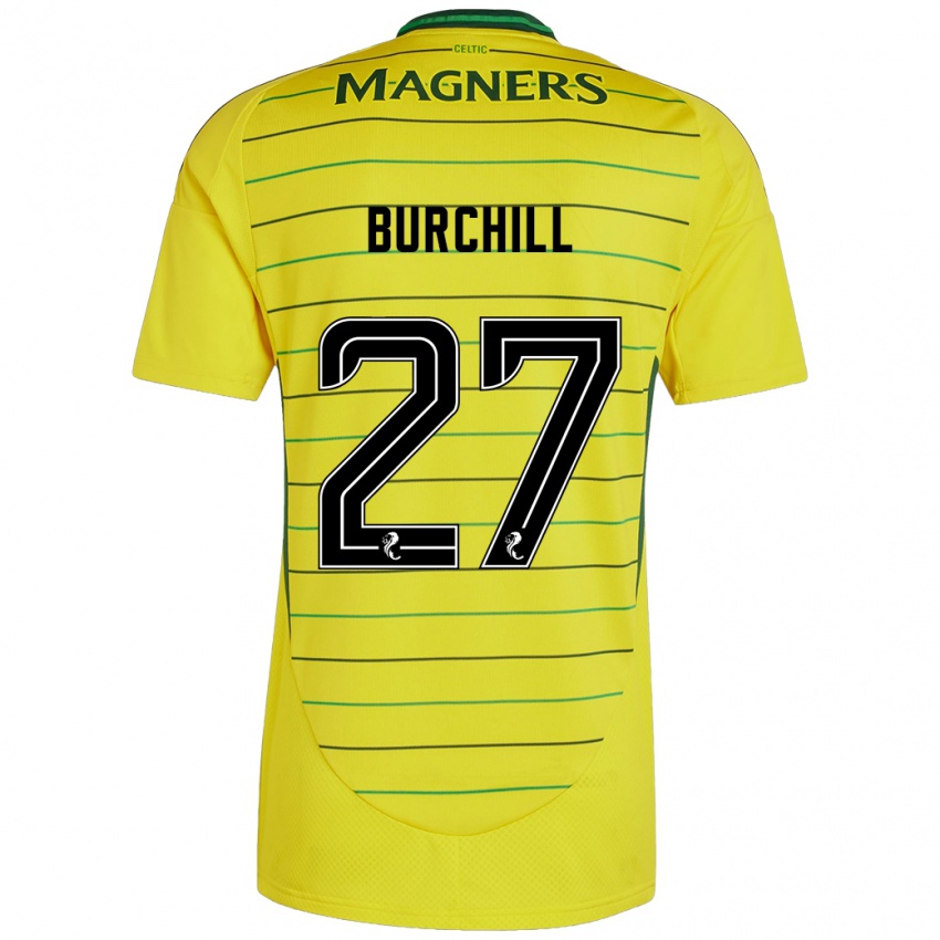 Niño Camiseta Tiree Burchill #27 Amarillo 2ª Equipación 2024/25 La Camisa Chile