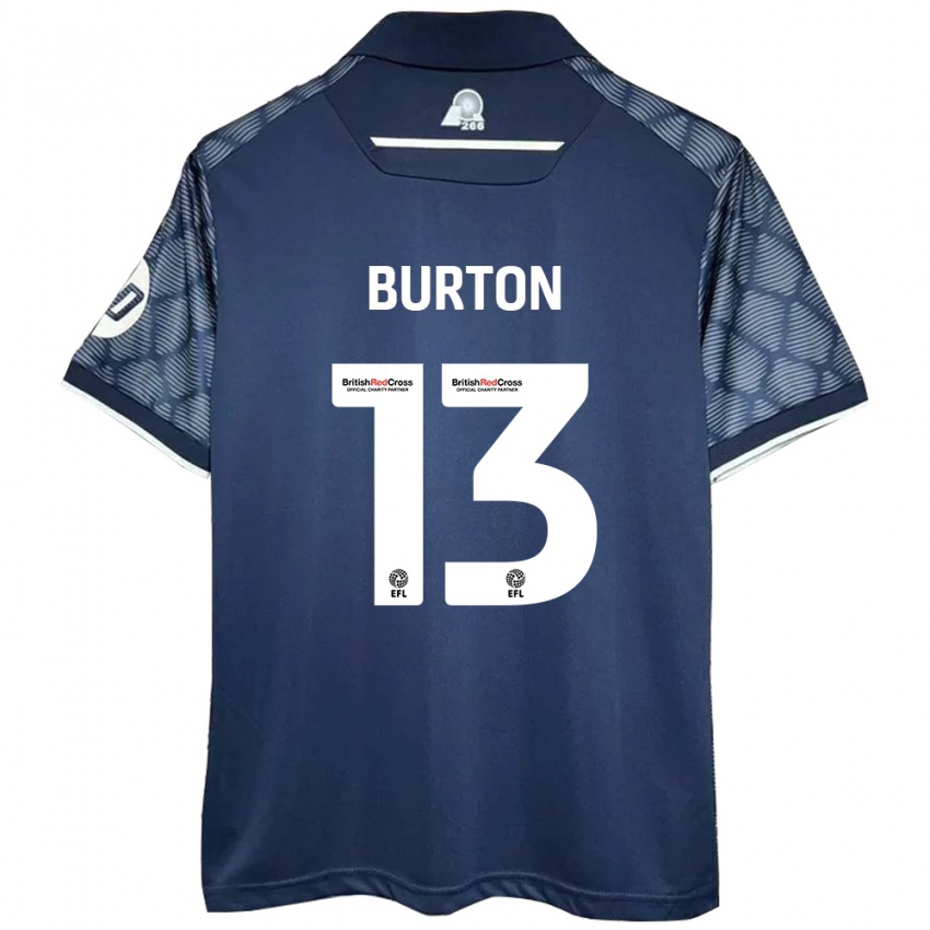 Niño Camiseta Callum Burton #13 Negro 2ª Equipación 2024/25 La Camisa Chile