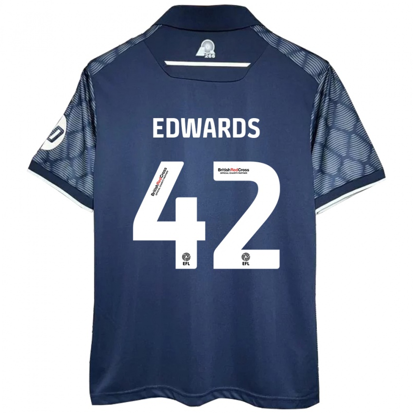 Niño Camiseta Callum Edwards #42 Negro 2ª Equipación 2024/25 La Camisa Chile