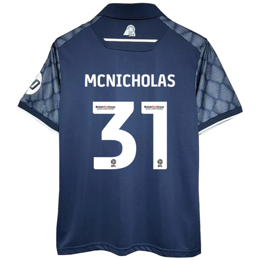 Niño Camiseta Luke Mcnicholas #31 Negro 2ª Equipación 2024/25 La Camisa Chile