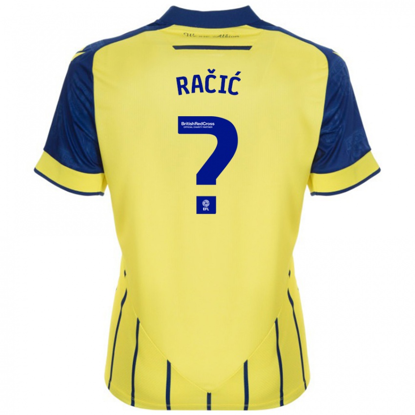 Niño Camiseta Uroš Račić #0 Amarillo Azul 2ª Equipación 2024/25 La Camisa Chile