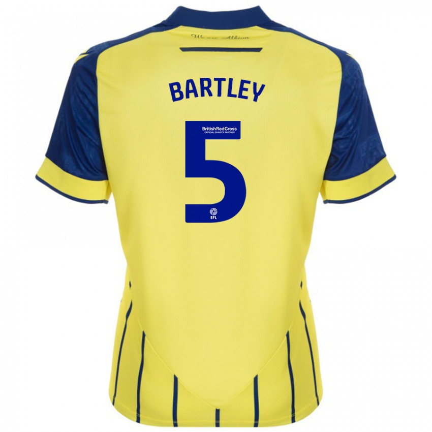 Niño Camiseta Kyle Bartley #5 Amarillo Azul 2ª Equipación 2024/25 La Camisa Chile