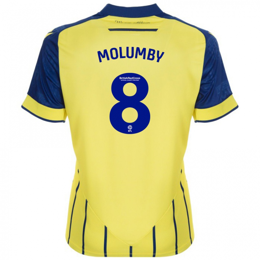 Niño Camiseta Jayson Molumby #8 Amarillo Azul 2ª Equipación 2024/25 La Camisa Chile