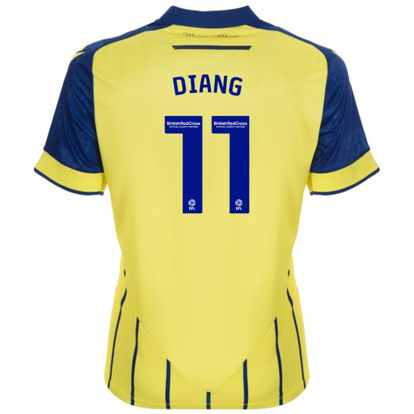 Niño Camiseta Grady Diangana #11 Amarillo Azul 2ª Equipación 2024/25 La Camisa Chile