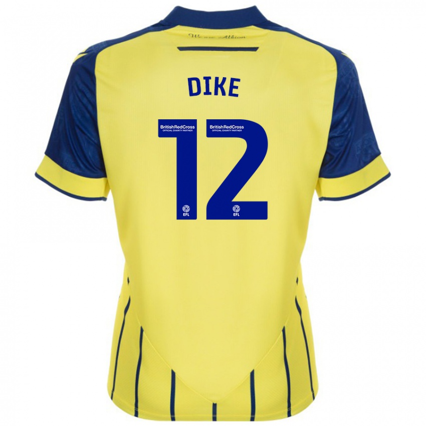 Niño Camiseta Daryl Dike #12 Amarillo Azul 2ª Equipación 2024/25 La Camisa Chile