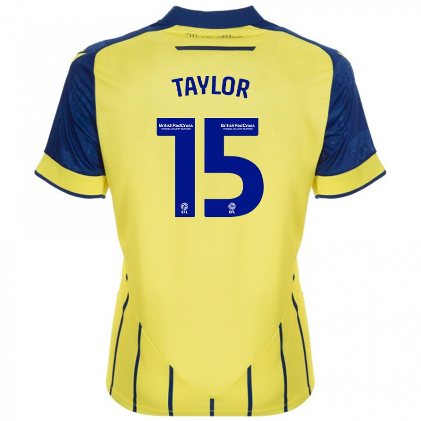 Niño Camiseta Caleb Taylor #15 Amarillo Azul 2ª Equipación 2024/25 La Camisa Chile