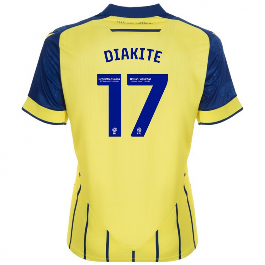 Niño Camiseta Ousmane Diakité #17 Amarillo Azul 2ª Equipación 2024/25 La Camisa Chile