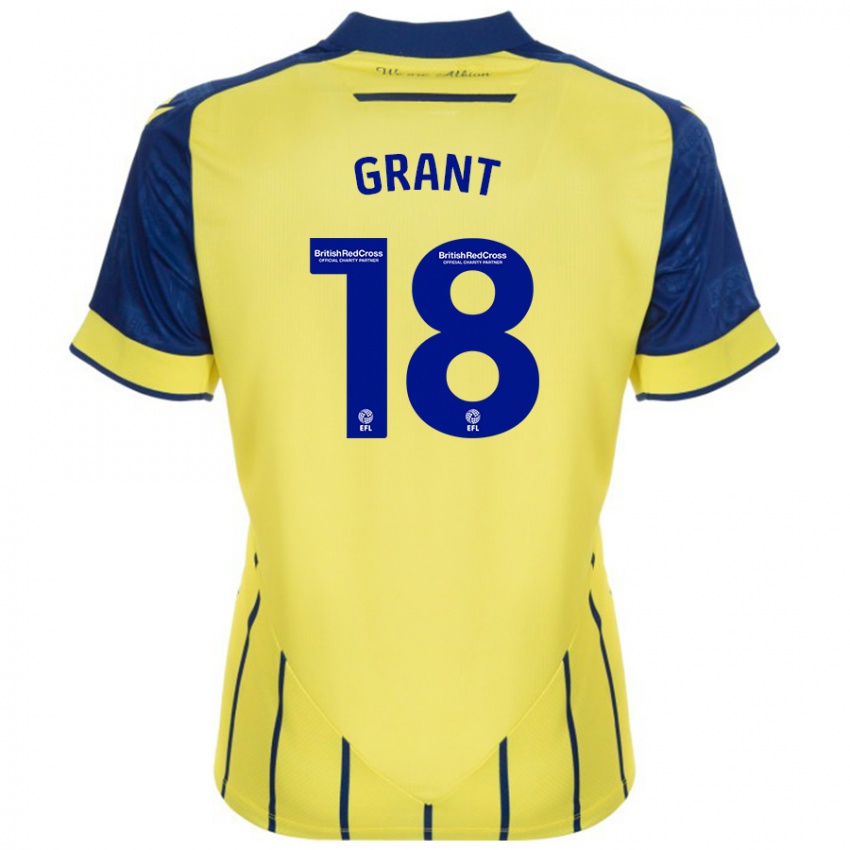 Niño Camiseta Karlan Grant #18 Amarillo Azul 2ª Equipación 2024/25 La Camisa Chile