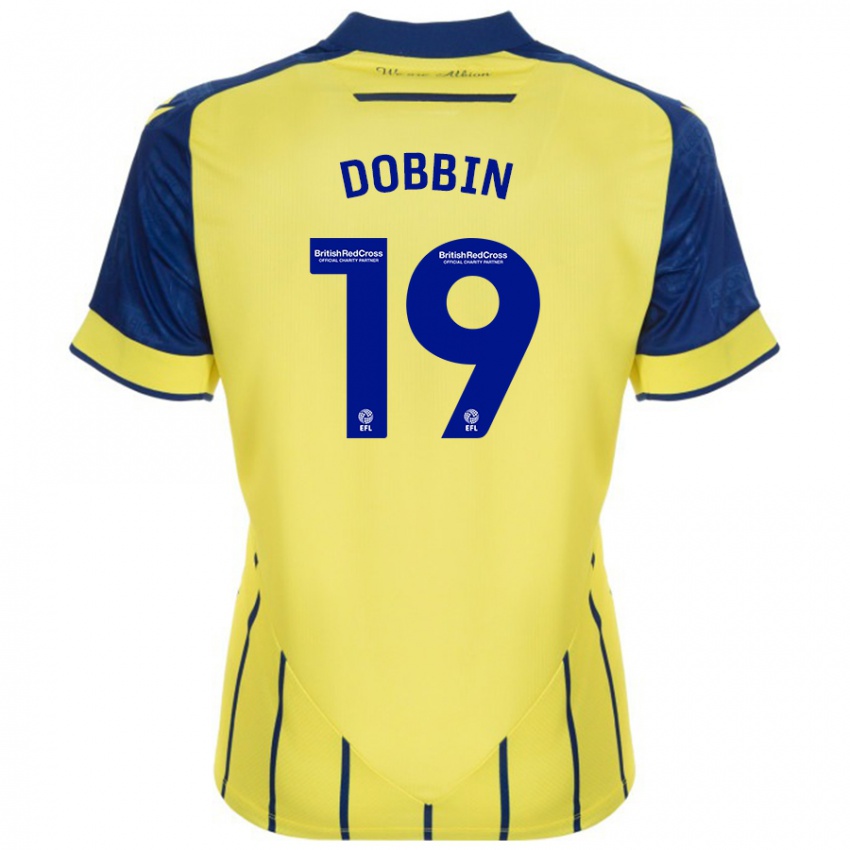 Niño Camiseta Lewis Dobbin #19 Amarillo Azul 2ª Equipación 2024/25 La Camisa Chile