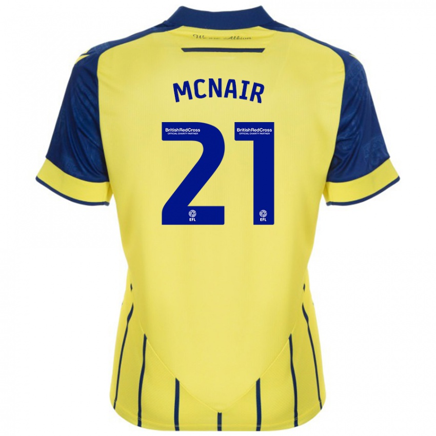 Niño Camiseta Paddy Mcnair #21 Amarillo Azul 2ª Equipación 2024/25 La Camisa Chile