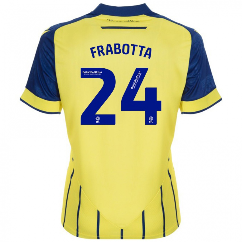 Niño Camiseta Gianluca Frabotta #24 Amarillo Azul 2ª Equipación 2024/25 La Camisa Chile