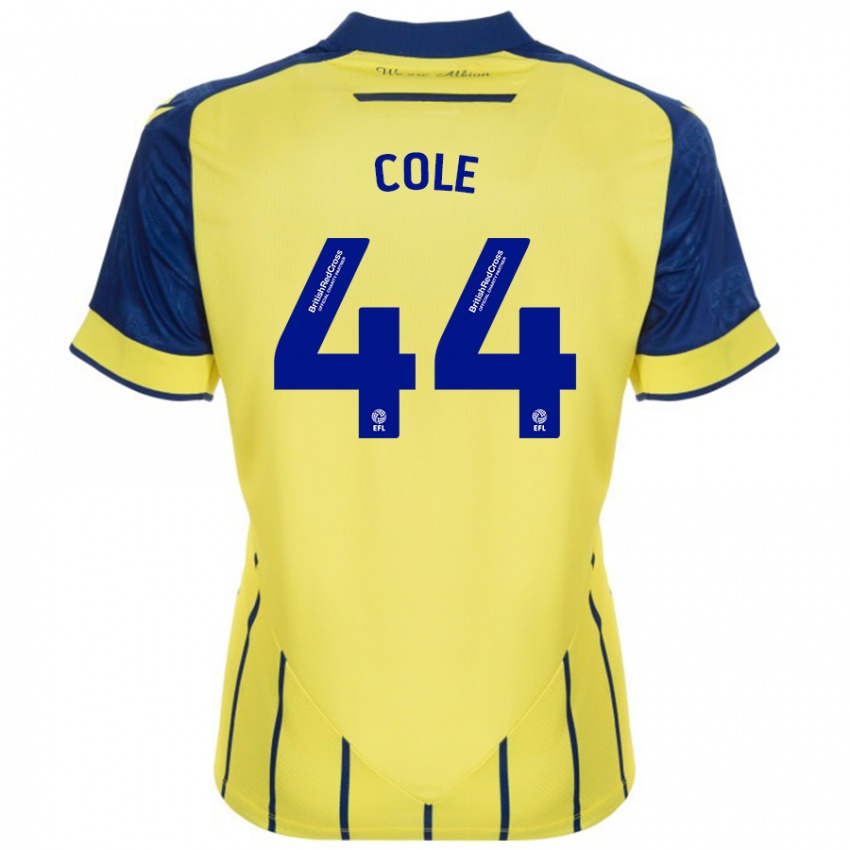 Niño Camiseta Devante Cole #44 Amarillo Azul 2ª Equipación 2024/25 La Camisa Chile