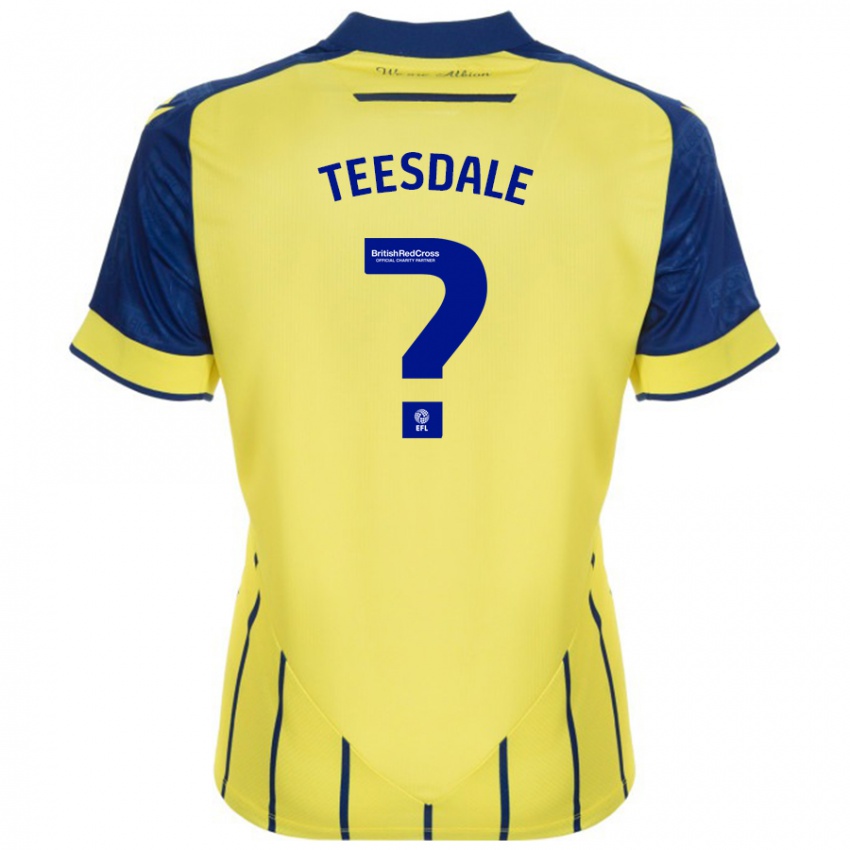 Niño Camiseta Finn Teesdale #0 Amarillo Azul 2ª Equipación 2024/25 La Camisa Chile