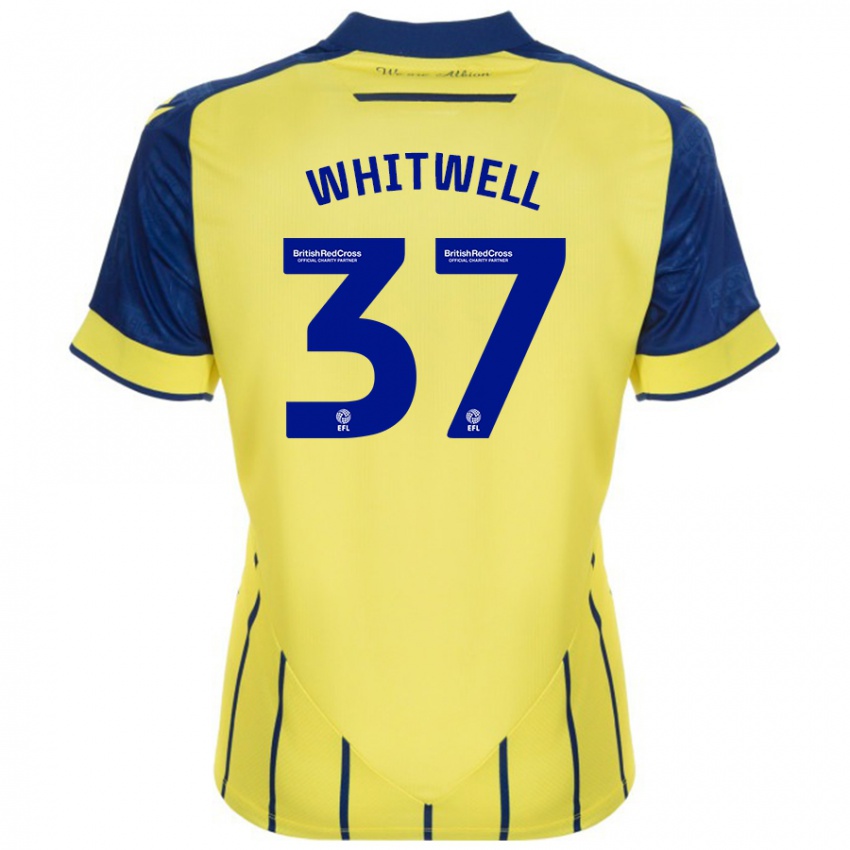 Niño Camiseta Harry Whitwell #37 Amarillo Azul 2ª Equipación 2024/25 La Camisa Chile