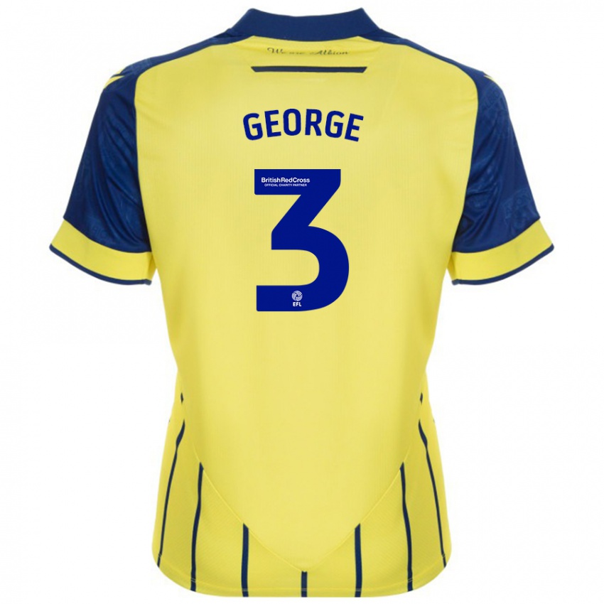 Niño Camiseta Hannah George #3 Amarillo Azul 2ª Equipación 2024/25 La Camisa Chile