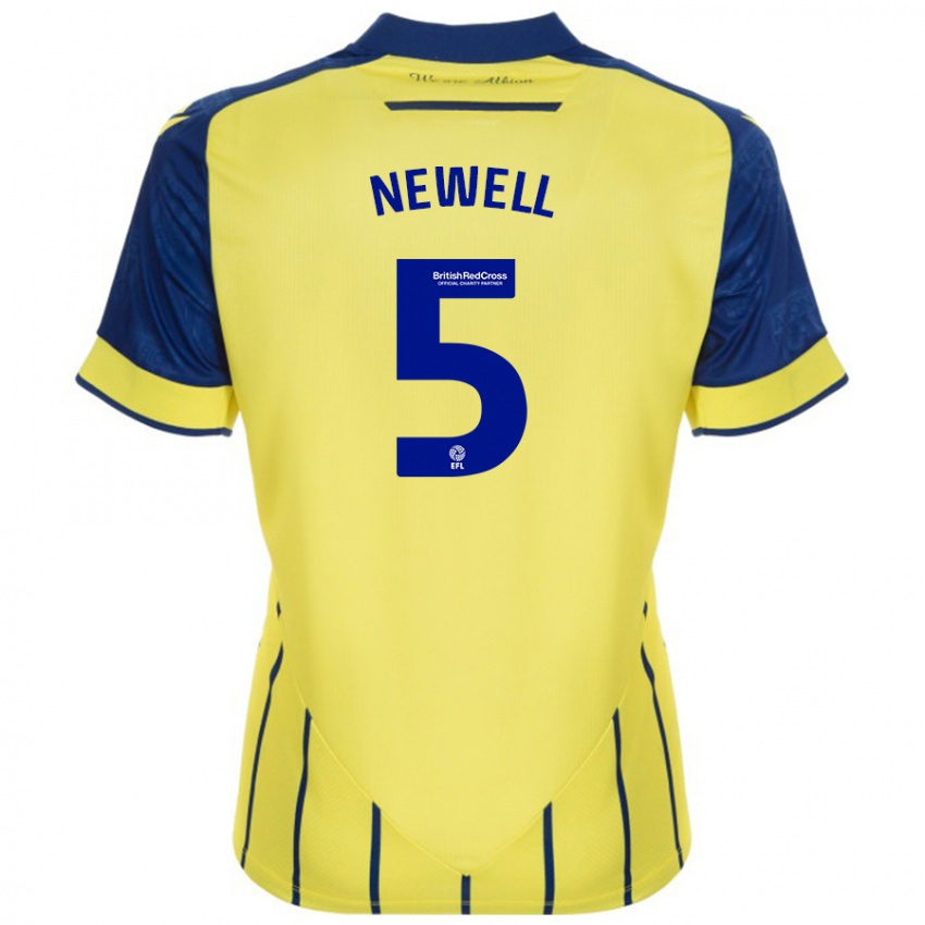 Niño Camiseta Lucy Newell #5 Amarillo Azul 2ª Equipación 2024/25 La Camisa Chile