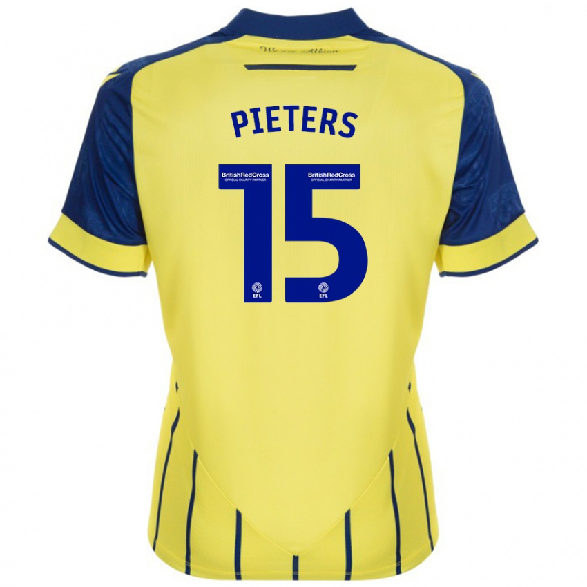 Niño Camiseta Erik Pieters #15 Amarillo Azul 2ª Equipación 2024/25 La Camisa Chile