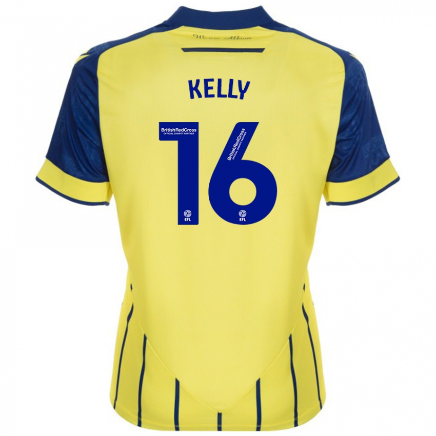 Niño Camiseta Martin Kelly #16 Amarillo Azul 2ª Equipación 2024/25 La Camisa Chile