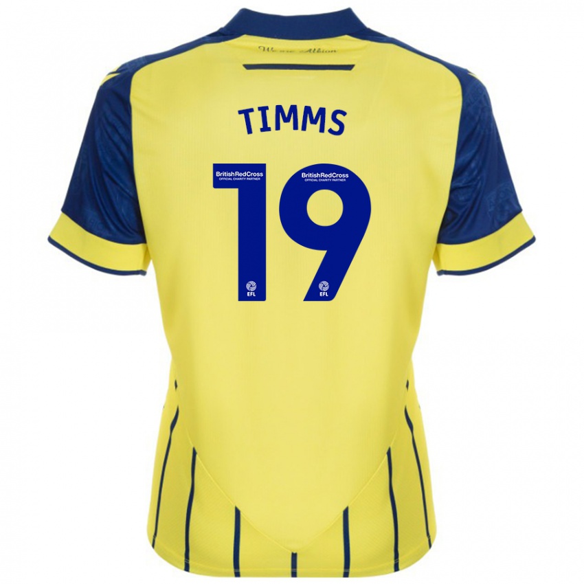 Niño Camiseta Maria Timms #19 Amarillo Azul 2ª Equipación 2024/25 La Camisa Chile