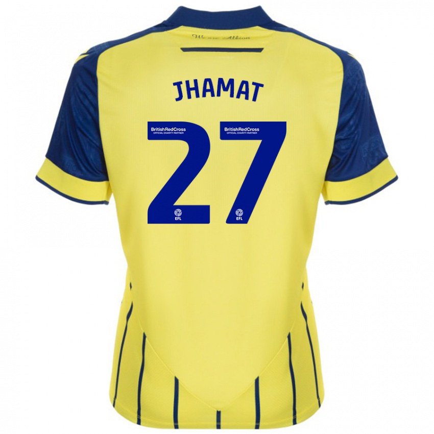 Niño Camiseta Simran Jhamat #27 Amarillo Azul 2ª Equipación 2024/25 La Camisa Chile